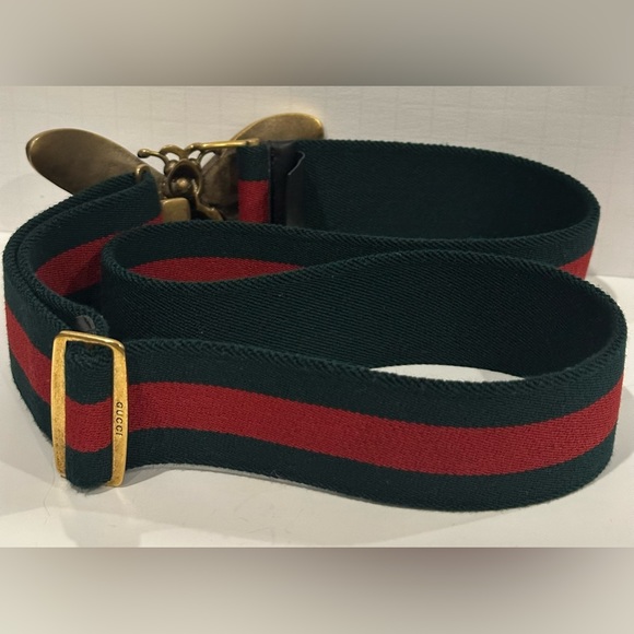 Gucci Canvas Web Queen Margaret Bee Belt - Picture 3 of 3